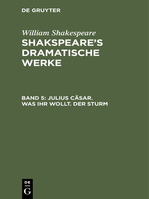 cover image of Julius Cäsar. Was ihr wollt. Der Sturm